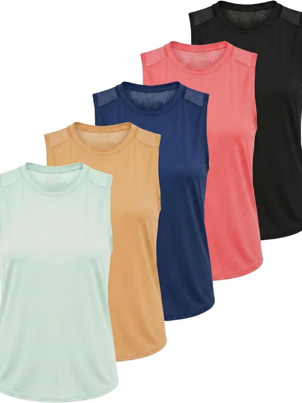 5 Pack Women's Dry Fit Tank Tops Sleeveless Racerback Athletic Workout